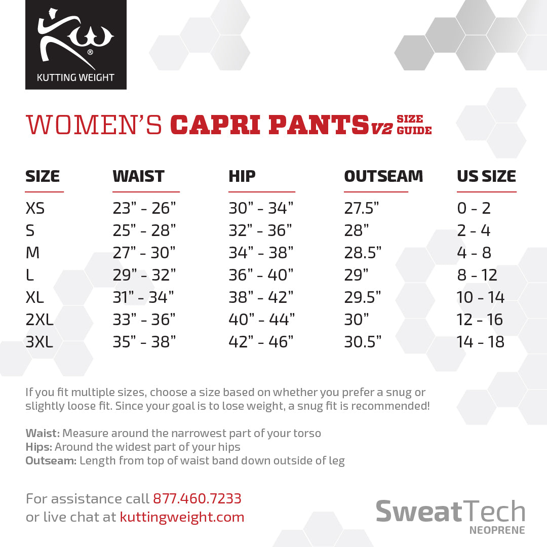 Women's Sauna Capri Pants V2 Collection