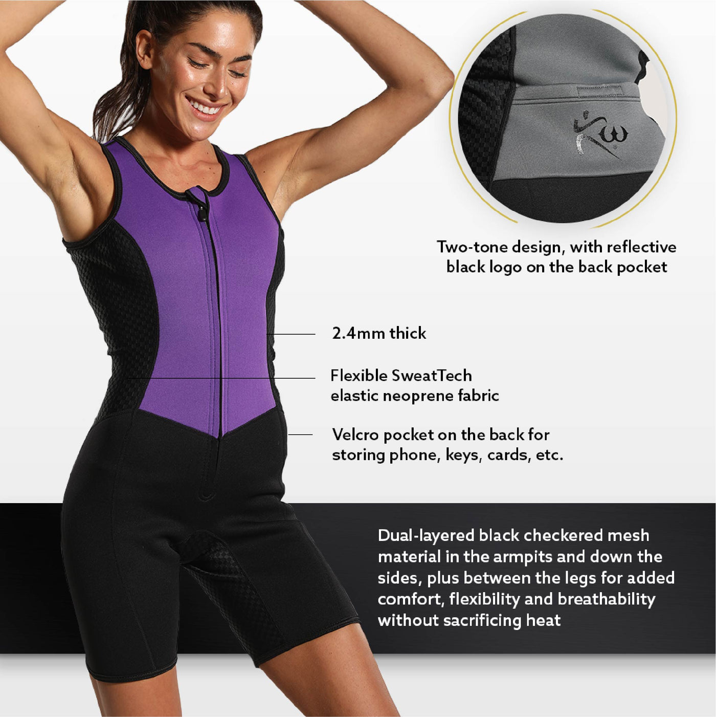 Neoprene Sauna Full Body Suit without Sleeves –